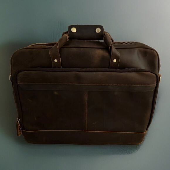 Leather Classic Briefcase Extra Large XL – “Saddleback” Brown – Laptop/Weekender - Picture 3 of 5